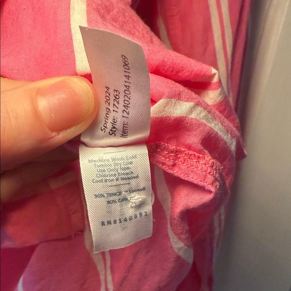 Marine Layer Pink and White Striped Shirt - Picture 3 of 4